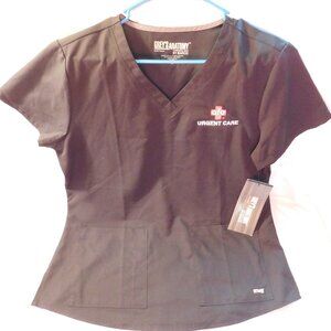 Grey's Anatomy by Barco Scrub Top Women's V-Neck Black Size Large NEW